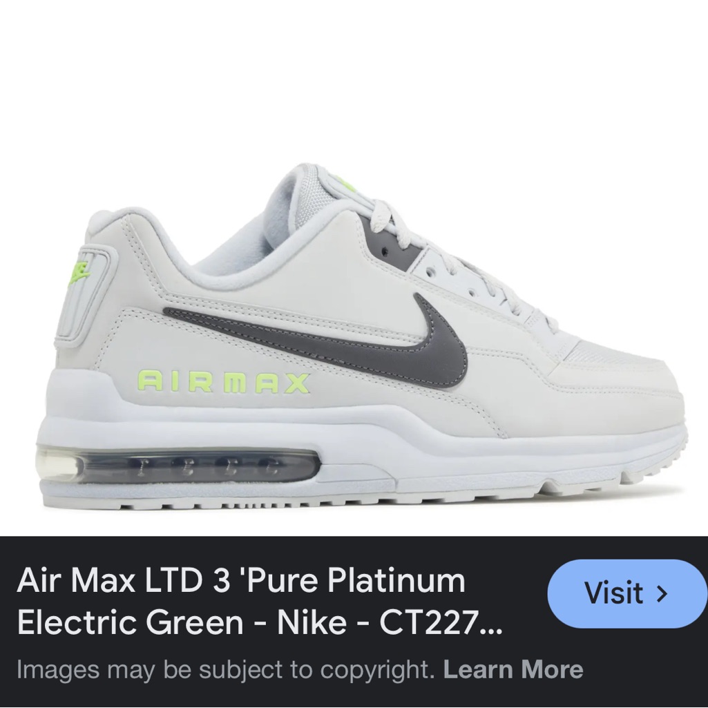 Nikeair Max Ltd 3 'Pure Platinum Electric Green